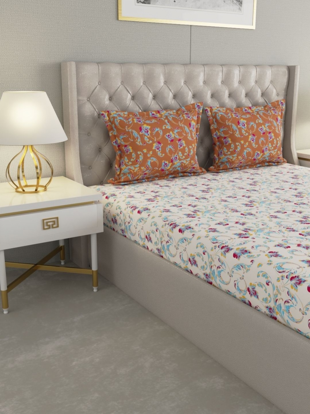 Raymond Home White & Brown Floral 110 TC Cotton Queen Bedsheet Set 2.24 m X 2.54 m
Raymond Home White & Brown Floral 110 TC Cotton Queen Bedsheet Set 2.24 m X 2.54 m