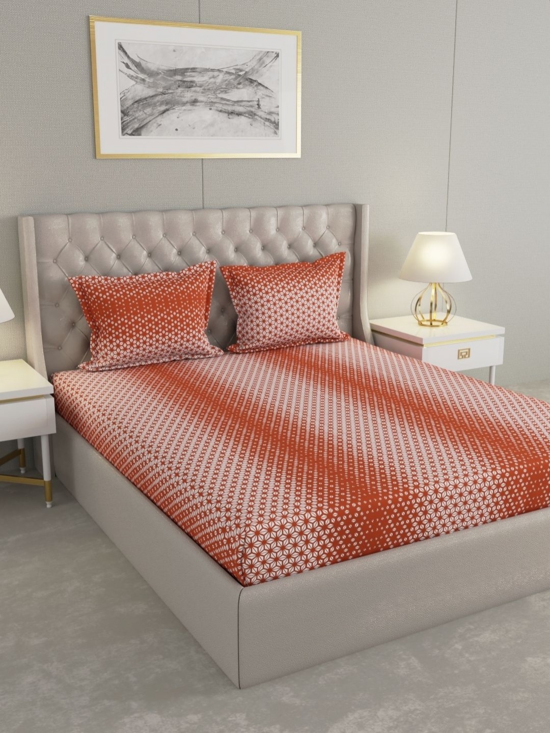 Raymond Home Orange Coloured Floral 120 TC Cotton King Bedsheet Set 2.74 m X 2.74 m
Raymond Home Orange Coloured Floral 120 TC Cotton King Bedsheet Set 2.74 m X 2.74 m