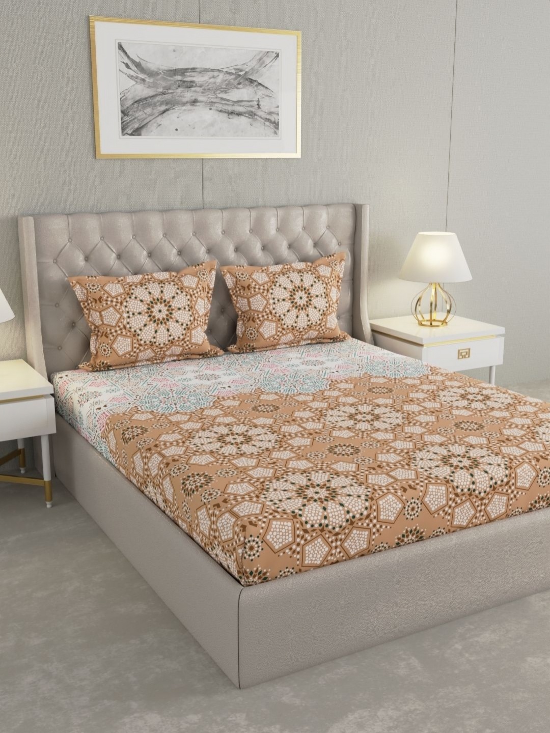 Raymond Home Brown & Pink Floral 120 TC Cotton King Bedsheet Set 2.74 m X 2.74 m
Raymond Home Brown & Pink Floral 120 TC Cotton King Bedsheet Set 2.74 m X 2.74 m