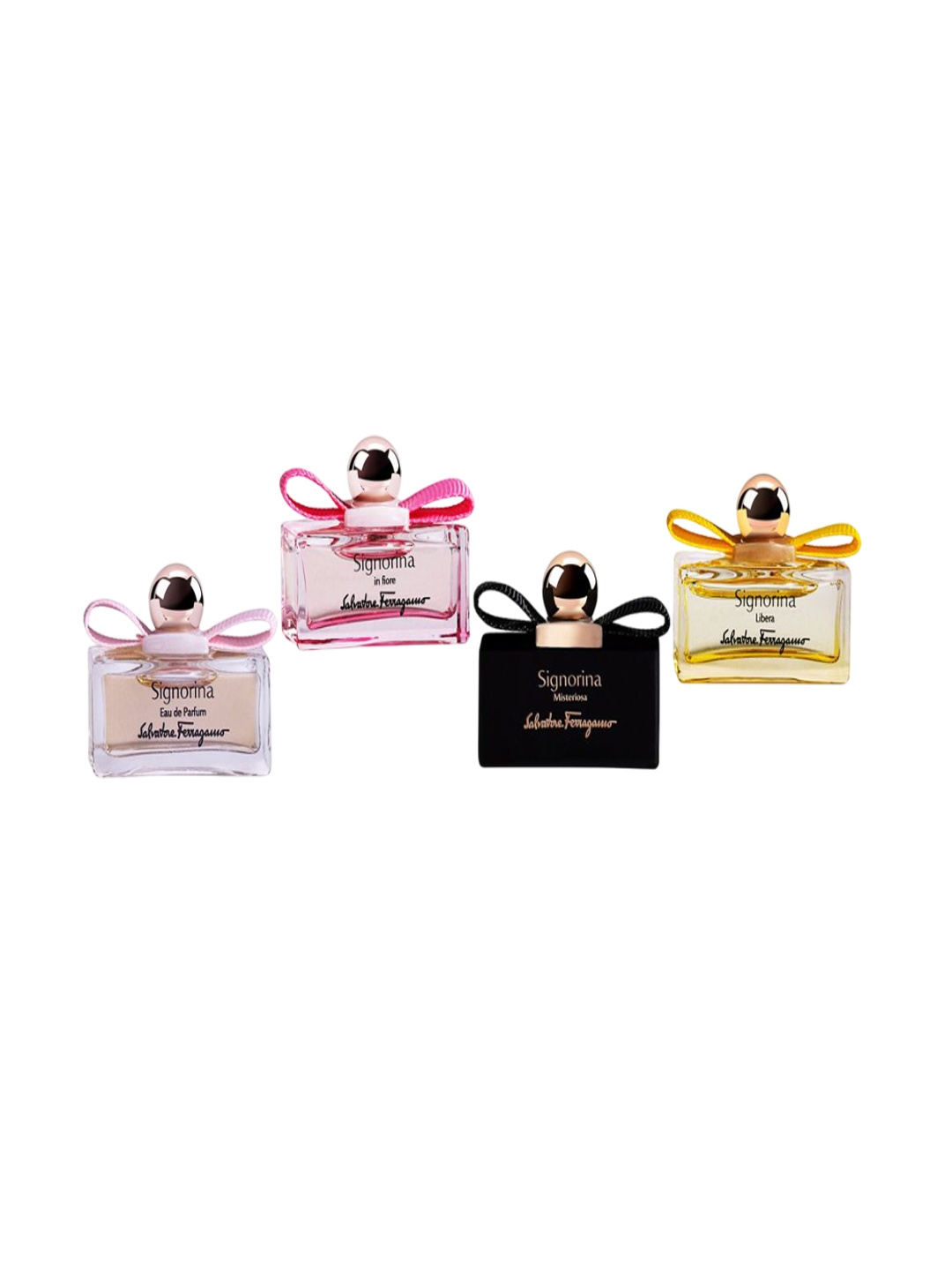 Salvatore Ferragamo Set Of 4 Signorina Eau De Parfum & Eau De Toilette - 5ml Each, Transparent
Salvatore Ferragamo Set Of 4 Signorina Eau De Parfum & Eau De Toilette - 5ml Each, Transparent