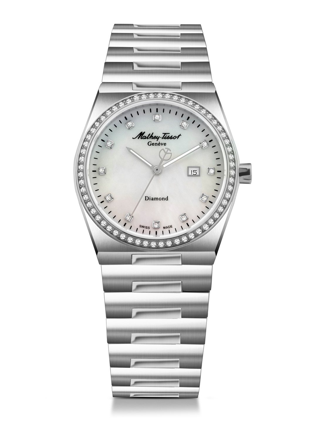 Mathey-Tissot Swiss Made Zeus Diamond White Dial Analog Watch For Women - D118SAI, Silver
Mathey-Tissot Swiss Made Zeus Diamond White Dial Analog Watch For Women - D118SAI, Silver