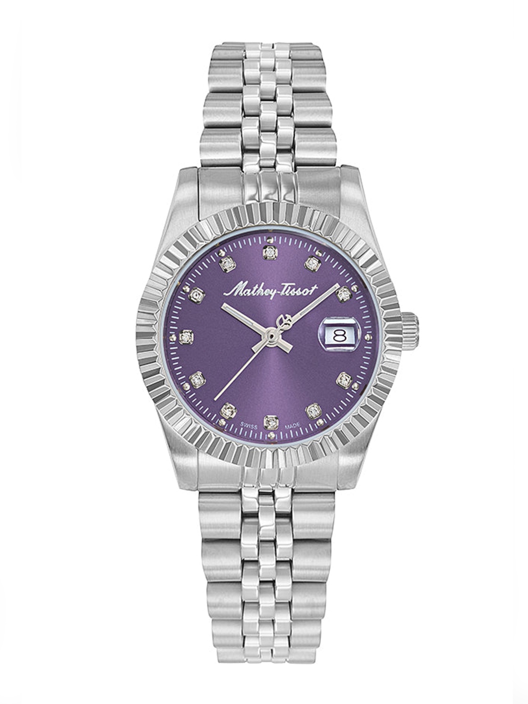 Mathey-Tissot Swiss Made Mathy III Purple Dial Analog Watch For Women - D810APU, Silver
Mathey-Tissot Swiss Made Mathy III Purple Dial Analog Watch For Women - D810APU, Silver