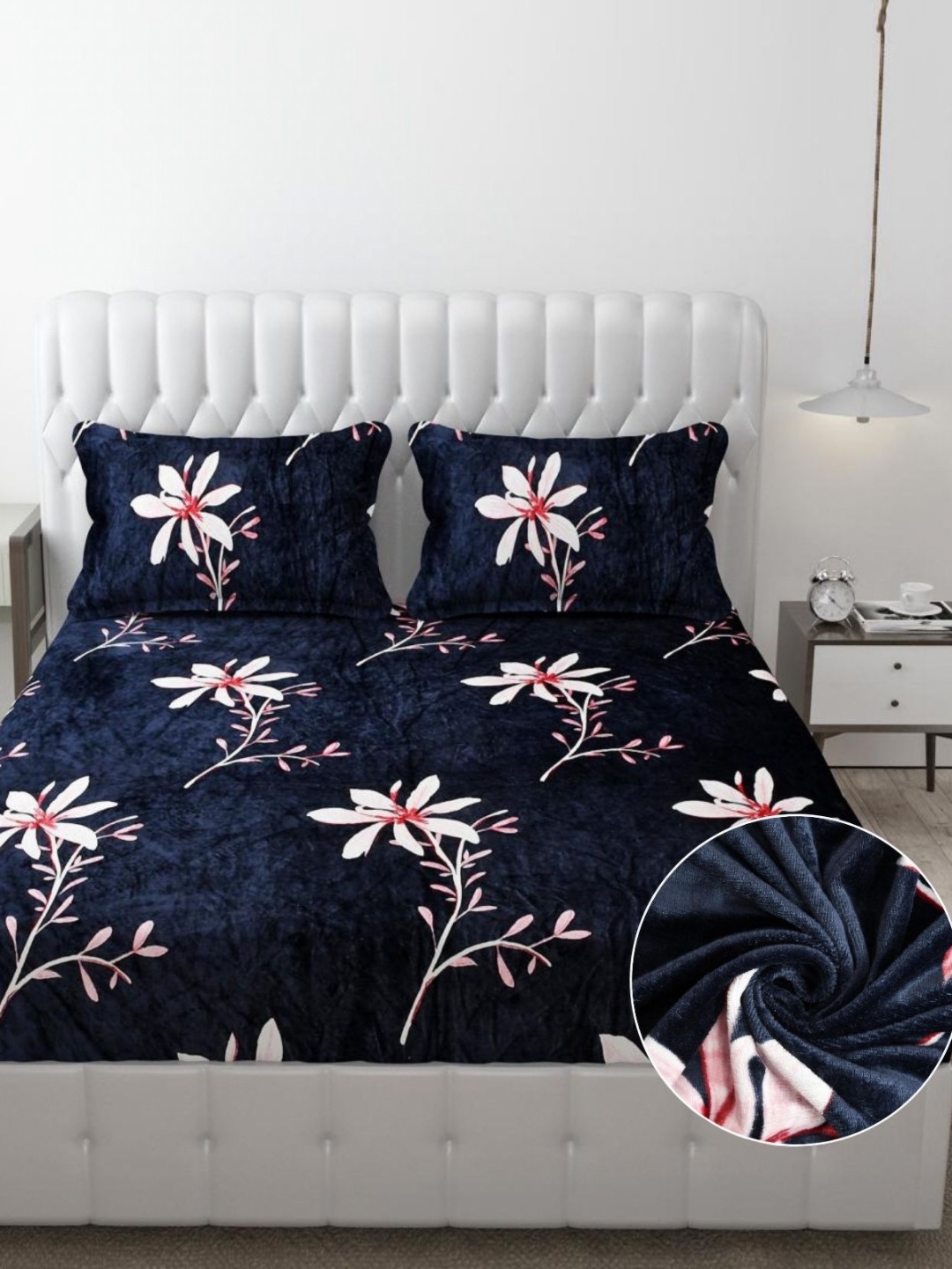 Innovative Edge Blue Floral Printed Velvet 300 TC Fitted King Bedsheet Set 1.98 m x 1.82 m
Innovative Edge Blue Floral Printed Velvet 300 TC Fitted King Bedsheet Set 1.98 m x 1.82 m