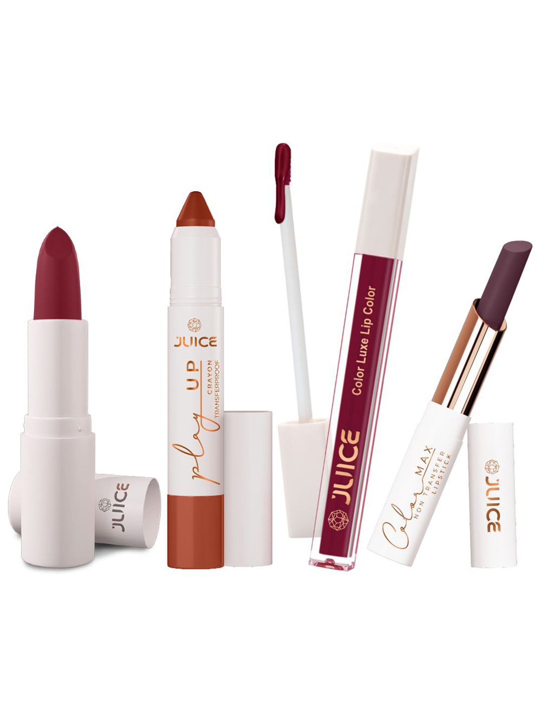 JUICE Set Of 4 Play Up Color Luxe Color Max Long Lasting Lipstick-11.8g-M15-MCR03-M15- M15, Pink
JUICE Set Of 4 Play Up Color Luxe Color Max Long Lasting Lipstick-11.8g-M15-MCR03-M15- M15, Pink