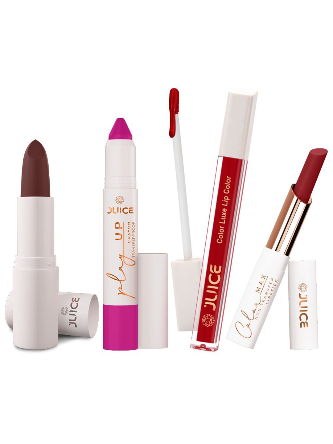 JUICE Set Of 4 Play Up Color Luxe Color Max Lipstick- 11.8 g - M07- MCR07 -M07- M07, Red
JUICE Set Of 4 Play Up Color Luxe Color Max Lipstick- 11.8 g - M07- MCR07 -M07- M07, Red