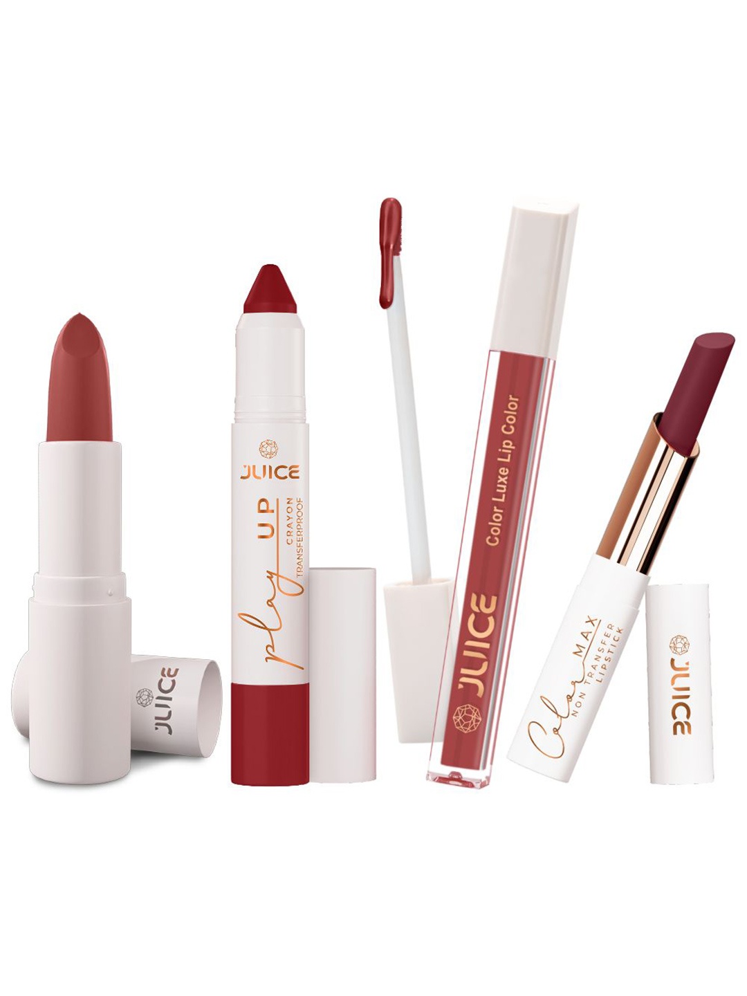 JUICE Set Of 4 Play Up Color Luxe Color Max Long Lasting Lipstick-11.8g-M22-MCR10-M03- M22, Brown
JUICE Set Of 4 Play Up Color Luxe Color Max Long Lasting Lipstick-11.8g-M22-MCR10-M03- M22, Brown