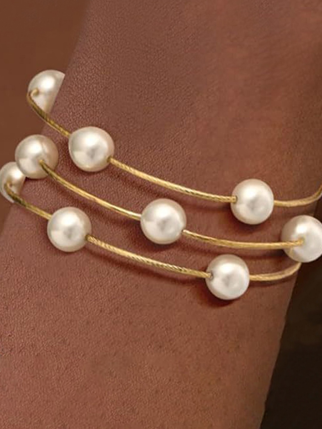 StyleCast x Revolte Set Of 3 Stainless Steel Gold-Plated Pearls Antique Ring Bracelets
StyleCast x Revolte Set Of 3 Stainless Steel Gold-Plated Pearls Antique Ring Bracelets
