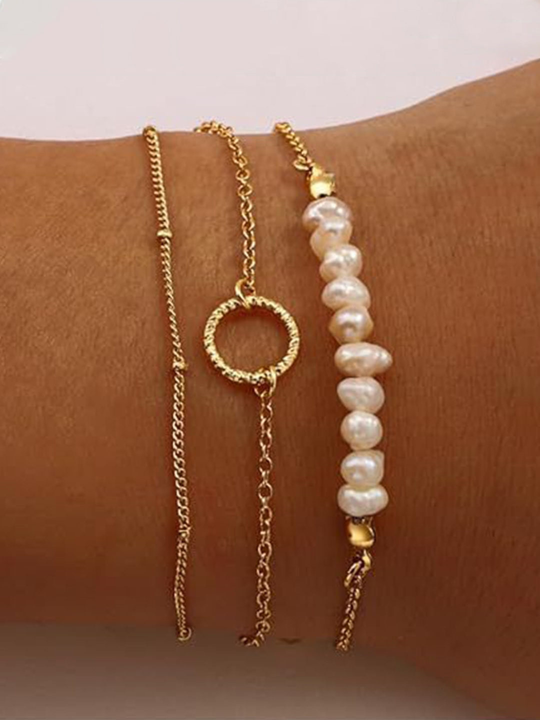 StyleCast x Revolte Set Of 3 Stainless Steel Gold-Plated Pearls Antique Link Bracelets
StyleCast x Revolte Set Of 3 Stainless Steel Gold-Plated Pearls Antique Link Bracelets
