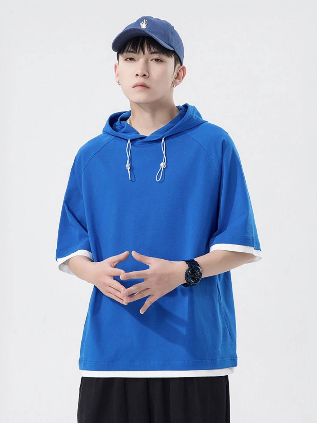StyleCast x Revolte Men Solid Hooded Cotton Oversized T-shirt, Blue
StyleCast x Revolte Men Solid Hooded Cotton Oversized T-shirt, Blue