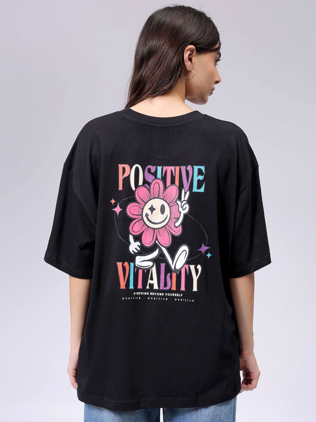 Freehand by The Indian Garage Co Women Graphic Printed Cotton Relaxed Fit T-shirt, Black
Freehand by The Indian Garage Co Women Graphic Printed Cotton Relaxed Fit T-shirt, Black