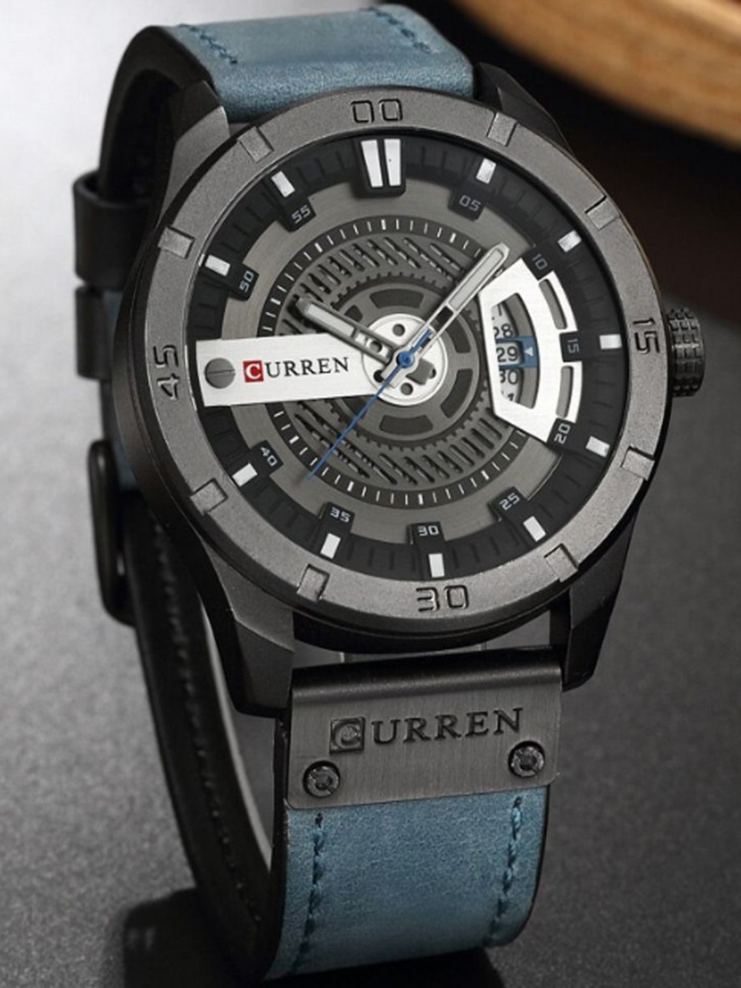 Curren Men Brass Embellished Dial & Stainless Steel Analogue Watch-CR-8301-BKBl, Teal
Curren Men Brass Embellished Dial & Stainless Steel Analogue Watch-CR-8301-BKBl, Teal