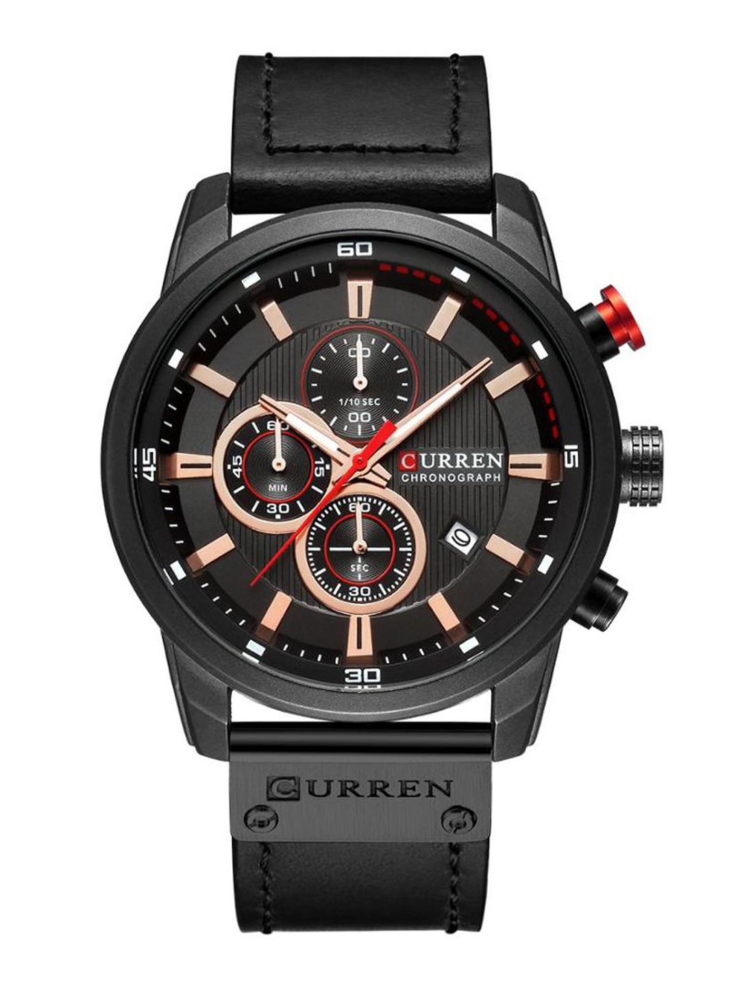 Curren Men Brass Embellished Dial & Leather Regular Straps Analogue Watch CR-8291-Bk, Black
Curren Men Brass Embellished Dial & Leather Regular Straps Analogue Watch CR-8291-Bk, Black