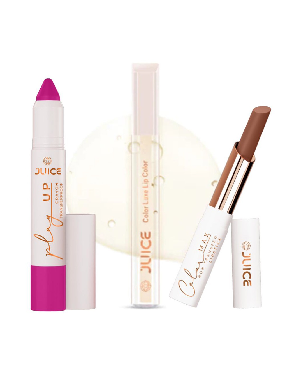 JUICE Set Of 3 Crayon Color- Lip Color & Bullet lipsticks- 7.8 g- Each- Shade- 07 -01- 19, Pink
JUICE Set Of 3 Crayon Color- Lip Color & Bullet lipsticks- 7.8 g- Each- Shade- 07 -01- 19, Pink