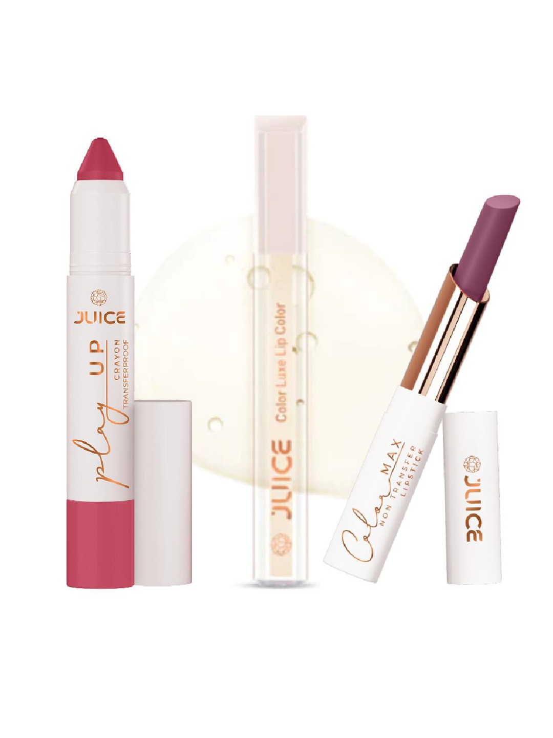 JUICE Set Of 3 Long Lasting Crayon Color- Lip Color & Bullet Lipsticks-7.8 g- 06 - 01 - 17, Pink
JUICE Set Of 3 Long Lasting Crayon Color- Lip Color & Bullet Lipsticks-7.8 g- 06 - 01 - 17, Pink