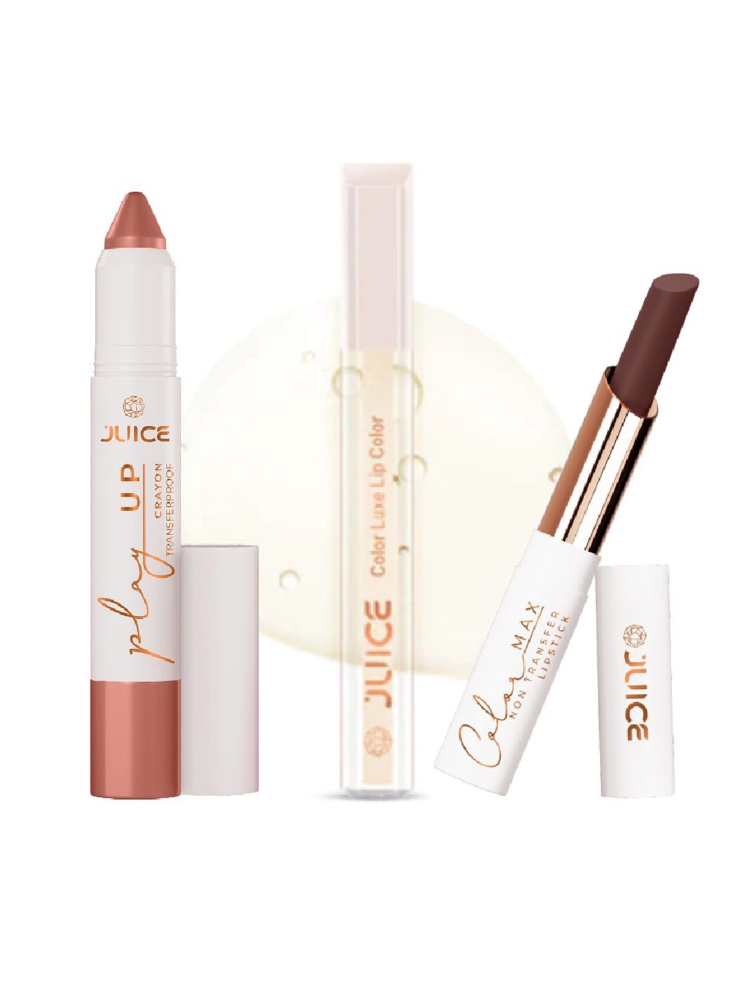 JUICE 3Pcs Long Lasting Lipstick - 7.8 g Each - Keep It Profesh-Gloss Kiss-Natural Taupe, Nude
JUICE 3Pcs Long Lasting Lipstick - 7.8 g Each - Keep It Profesh-Gloss Kiss-Natural Taupe, Nude