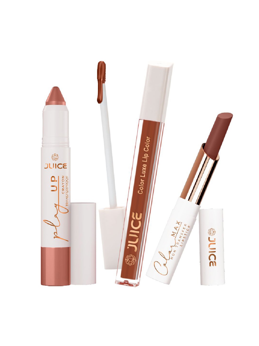 JUICE Set Of 3 Color Luxe Color Max Play Up Lipstick -7.8 g -Shade- 02- 02- 02, Brown
JUICE Set Of 3 Color Luxe Color Max Play Up Lipstick -7.8 g -Shade- 02- 02- 02, Brown