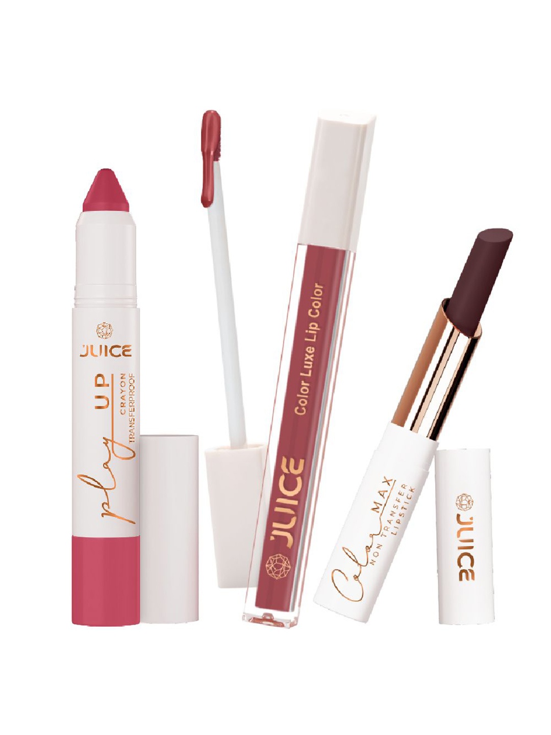 JUICE Set Of 3 Color Luxe Color Max Play Up Lipstick With Bio Retinol-7.8 g-Shade-06-16-04, Brown
JUICE Set Of 3 Color Luxe Color Max Play Up Lipstick With Bio Retinol-7.8 g-Shade-06-16-04, Brown