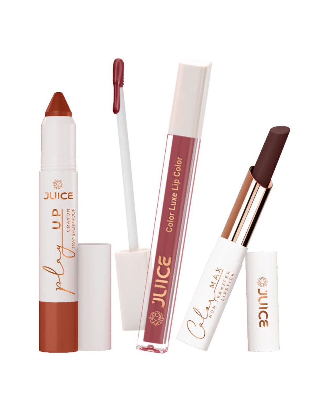 JUICE SSet Of 3 Color Luxe Color Max Play Up Lipstick -7.8 g -Shade- 03- 01-10, Brown
JUICE SSet Of 3 Color Luxe Color Max Play Up Lipstick -7.8 g -Shade- 03- 01-10, Brown