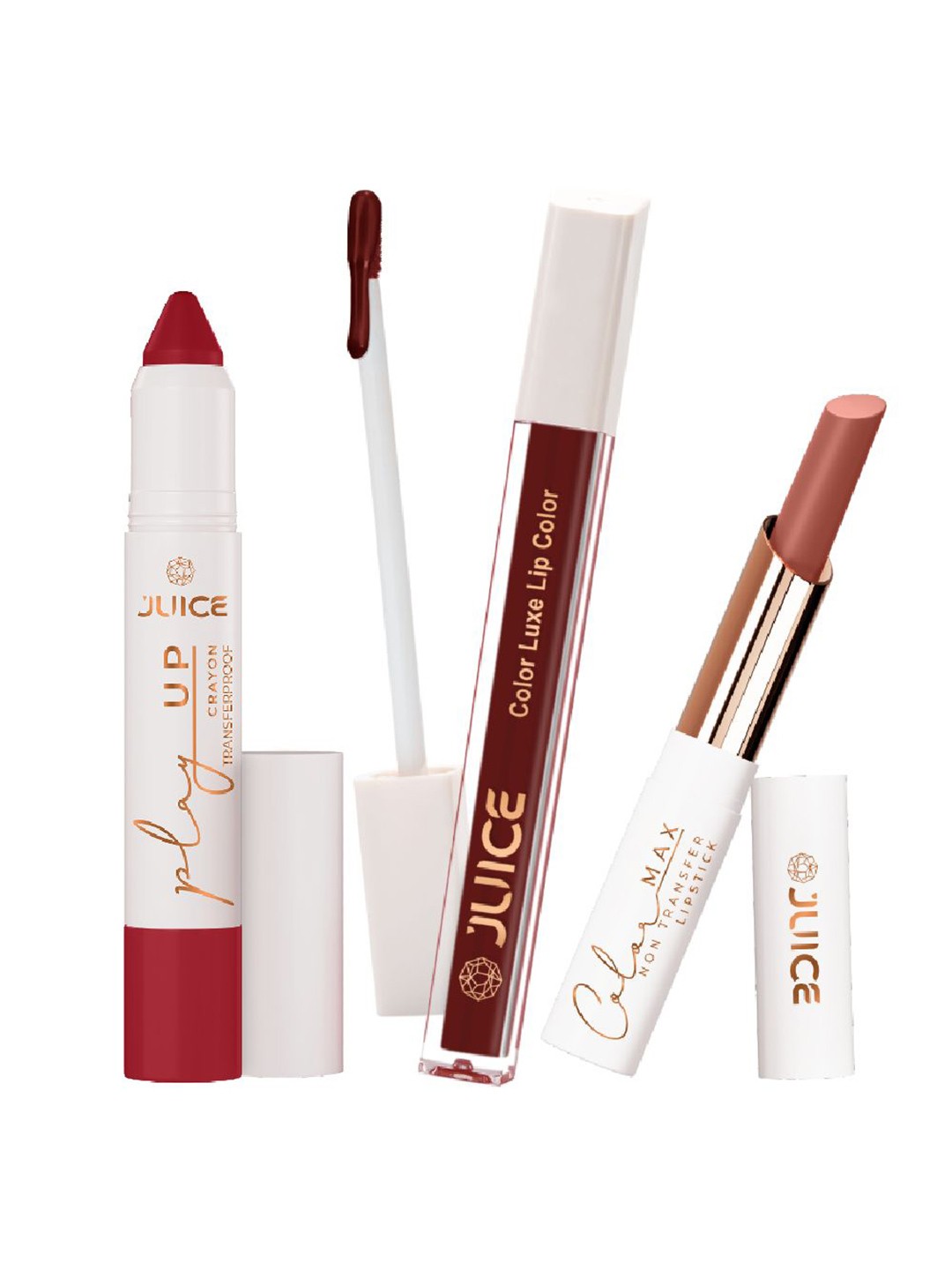 JUICE Set Of 3 Color Luxe Color Max Play Up Lipstick -7.8 g - Shade - 08 - 10 - 20, Red
JUICE Set Of 3 Color Luxe Color Max Play Up Lipstick -7.8 g - Shade - 08 - 10 - 20, Red