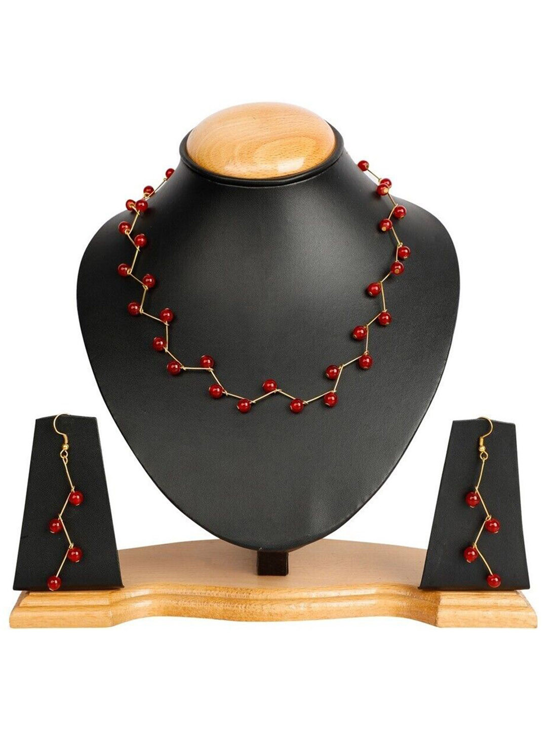 Oxidized Heaven Gold-Plated Beaded Necklace and Earrings 
Oxidized Heaven Gold-Plated Beaded Necklace and Earrings