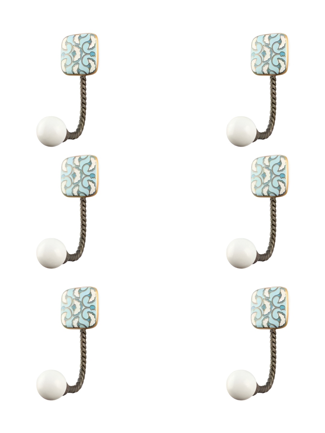 IndianShelf Turquoise Blue 6 Pieces Ceramic Square Wall Hooks Door Hangers For Clothes
IndianShelf Turquoise Blue 6 Pieces Ceramic Square Wall Hooks Door Hangers For Clothes