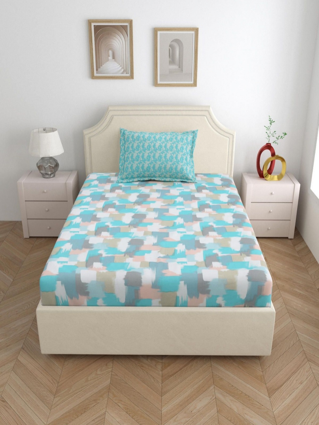 Aura Blue & White 144 TC Cotton Single Bedsheet with 1 Pillow Covers 2.28 m x 1.50 m
Aura Blue & White 144 TC Cotton Single Bedsheet with 1 Pillow Covers 2.28 m x 1.50 m