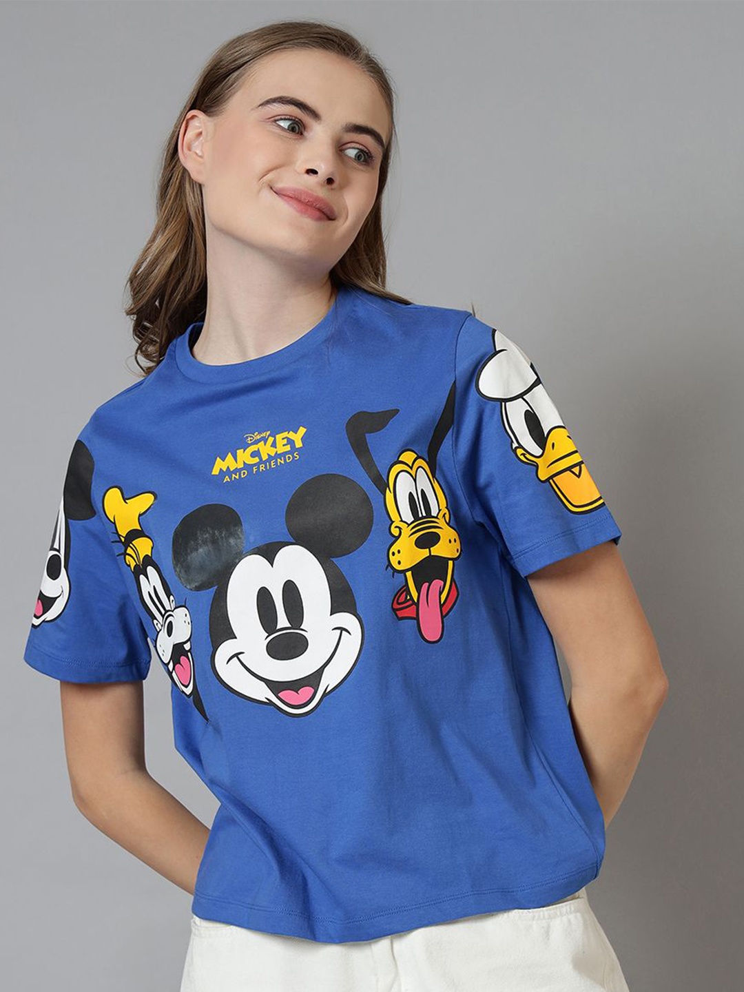 Free Authority Women Graphic Printed Round Neck Cotton Mickey & Friends T-shirt, Blue
Free Authority Women Graphic Printed Round Neck Cotton Mickey & Friends T-shirt, Blue