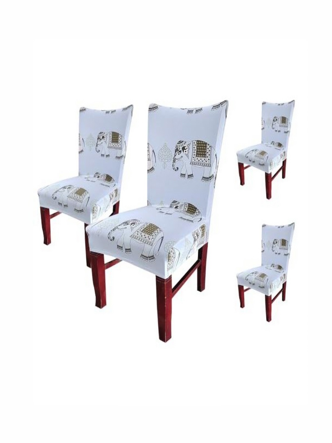 HOUSE OF QUIRK White & Grey 4 Pieces Elephant Printed Stretchable Chair Covers
HOUSE OF QUIRK White & Grey 4 Pieces Elephant Printed Stretchable Chair Covers