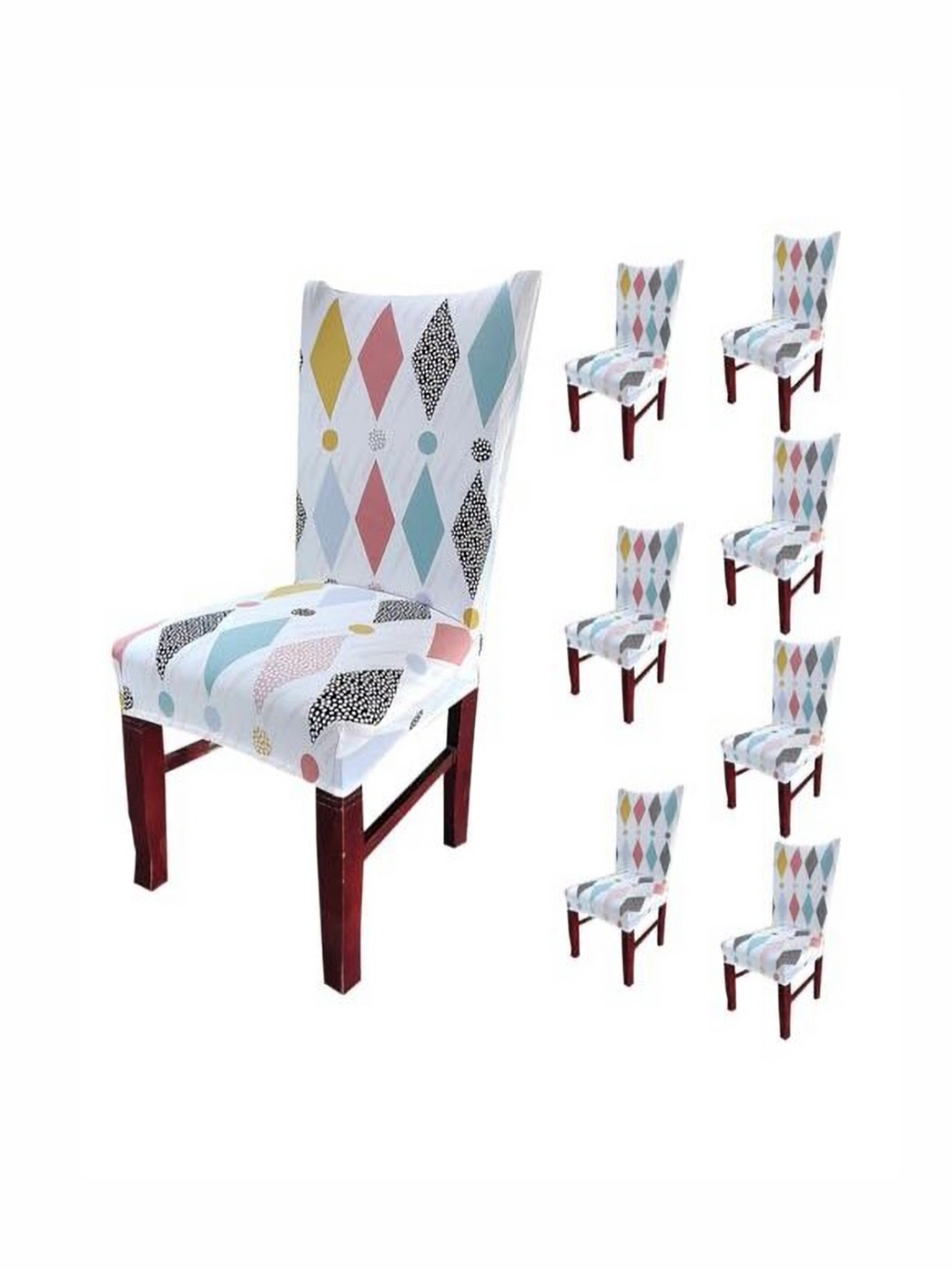 HOUSE OF QUIRK White & Black 8 Pieces Geometric Printed Stretchable Chair Covers
HOUSE OF QUIRK White & Black 8 Pieces Geometric Printed Stretchable Chair Covers