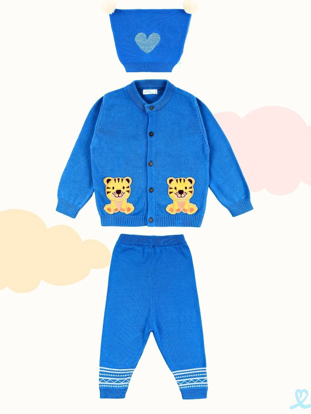 Greendeer Unisex Kids Embroidered Long Sleeves Pure Cotton Sweatshirt With Joggers & Cap, Blue
Greendeer Unisex Kids Embroidered Long Sleeves Pure Cotton Sweatshirt With Joggers & Cap, Blue