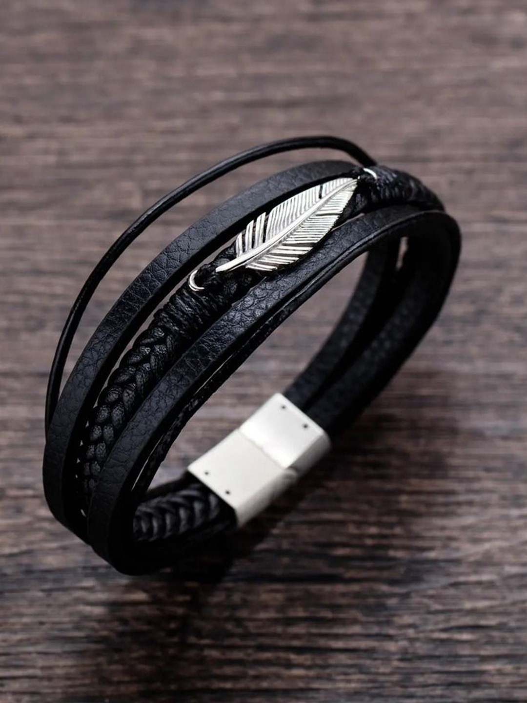 The Roadster Lifestyle Co. Men Silver-Plated Stainless Steel Multistrand Leather Bracelet
The Roadster Lifestyle Co. Men Silver-Plated Stainless Steel Multistrand Leather Bracelet