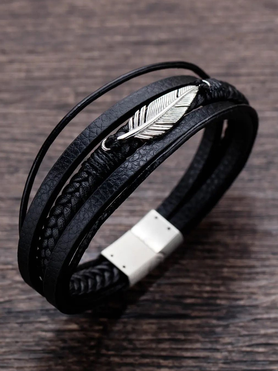 The Roadster Lifestyle Co. Men Silver-Plated Stainless Steel Multistrand Leather Bracelet
The Roadster Lifestyle Co. Men Silver-Plated Stainless Steel Multistrand Leather Bracelet