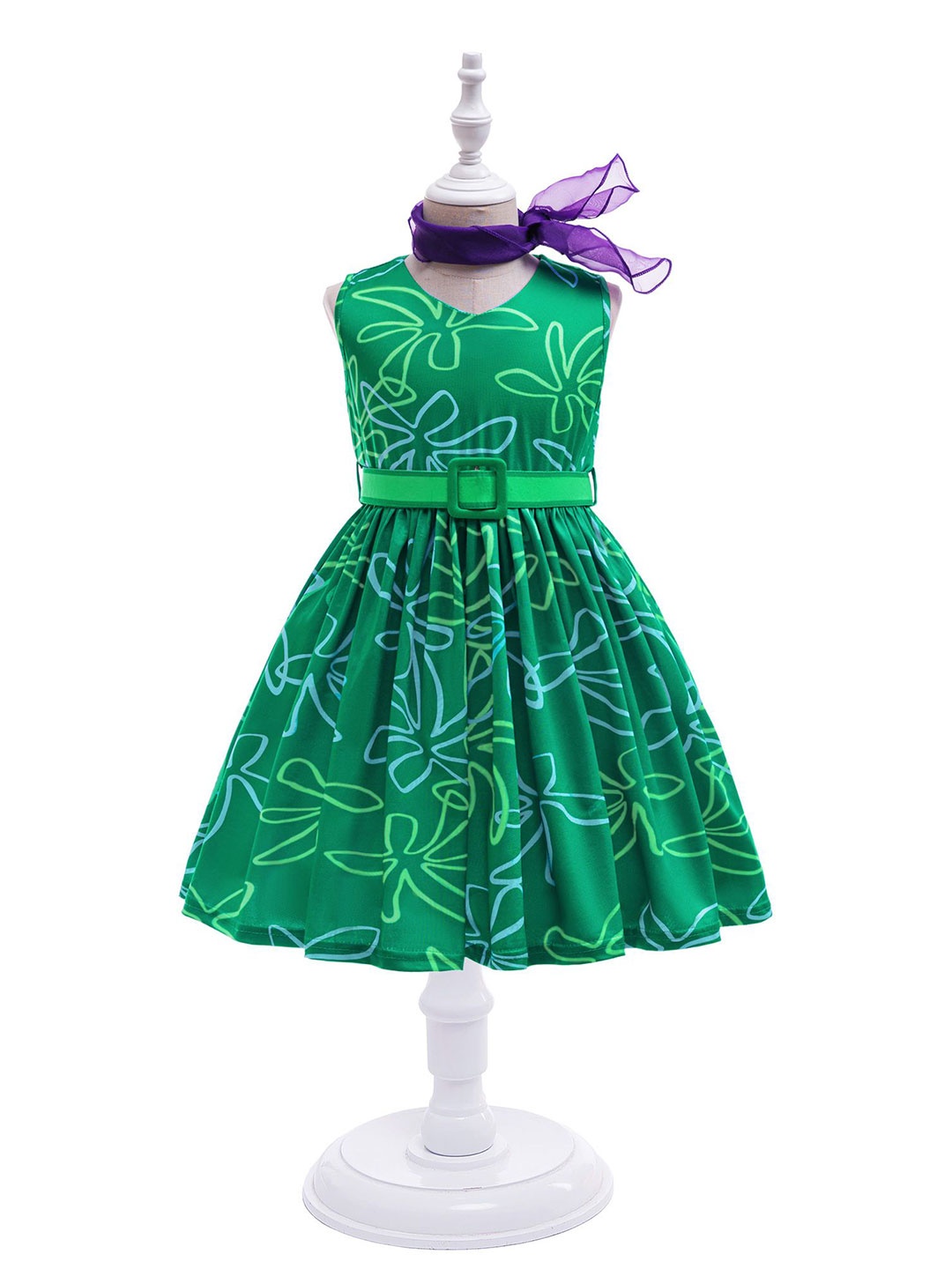 StyleCast x Revolte Girls Floral Printed Fit and Flare Dress Comes with a belt, Green
StyleCast x Revolte Girls Floral Printed Fit and Flare Dress Comes with a belt, Green
