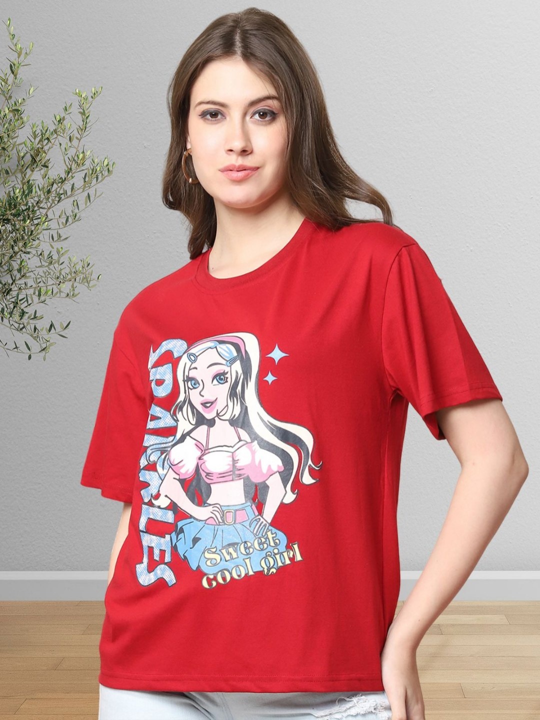 Metronaut Women Fusion Graphic Printed Round Neck Cotton Relaxed Fit T-shirt, Red
Metronaut Women Fusion Graphic Printed Round Neck Cotton Relaxed Fit T-shirt, Red