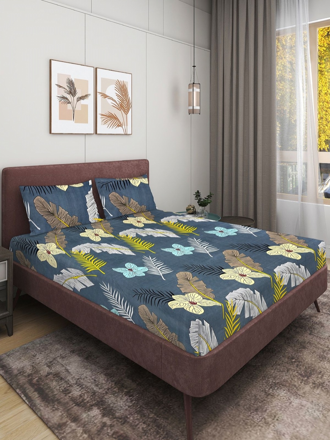 Aura Grey & Yellow Floral Printed Microfiber 160 TC Queen Bedsheet Set 2.29 m x 2.54 m
Aura Grey & Yellow Floral Printed Microfiber 160 TC Queen Bedsheet Set 2.29 m x 2.54 m