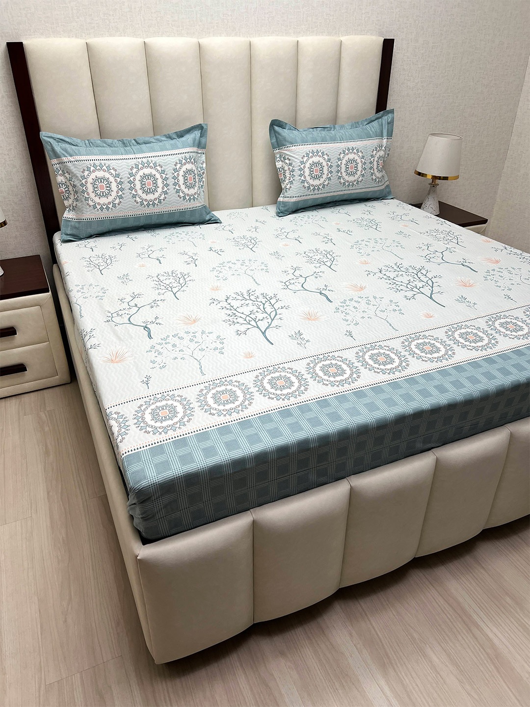 Pure Decor Cotton King Size Double Bed Bedsheet With 2 Pillow Covers 2.74m X 2.74m, Blue
Pure Decor Cotton King Size Double Bed Bedsheet With 2 Pillow Covers 2.74m X 2.74m, Blue