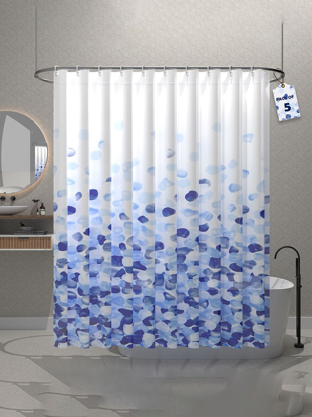 Kuber Industries Blue & White 5-Pcs Dot Printed Quick Dry Shower Curtains With 12 Hooks
Kuber Industries Blue & White 5-Pcs Dot Printed Quick Dry Shower Curtains With 12 Hooks