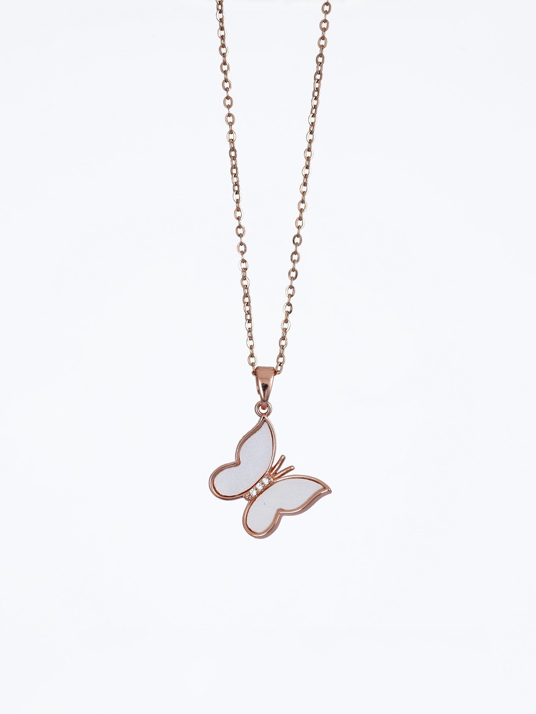 V FASHION JEWELLERY Rose Gold Plated Stainless Steel Stone Studded Pendant With Chain
V FASHION JEWELLERY Rose Gold Plated Stainless Steel Stone Studded Pendant With Chain