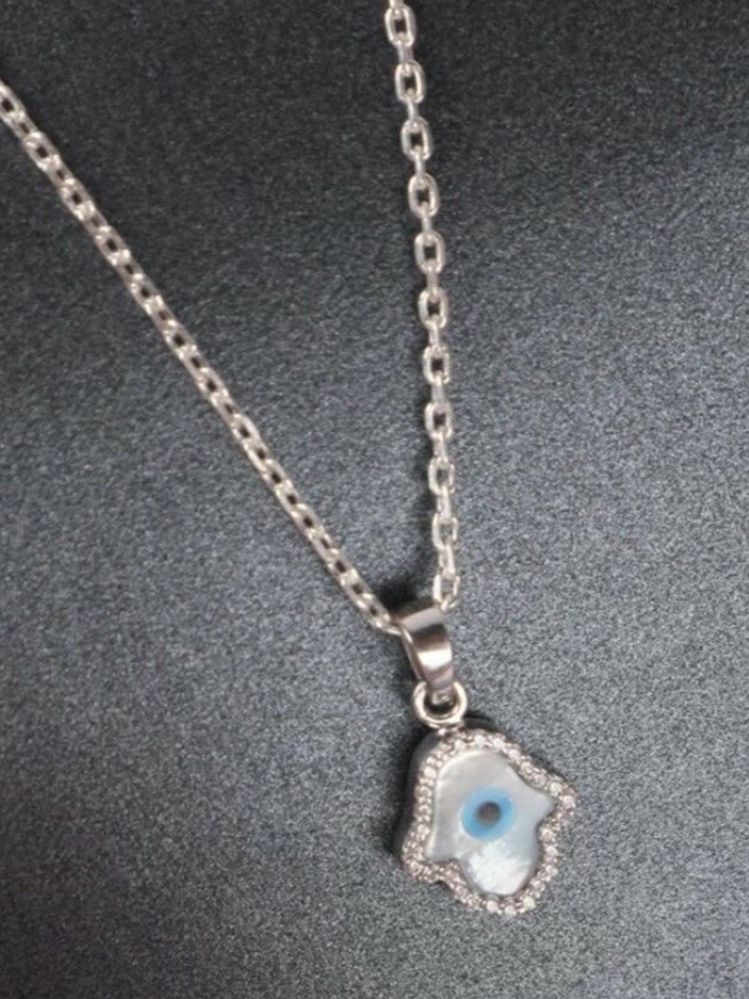 V FASHION JEWELLERY Silver-Plated Stainless Steel CZ Stone Studded Pendant With Chains
V FASHION JEWELLERY Silver-Plated Stainless Steel CZ Stone Studded Pendant With Chains