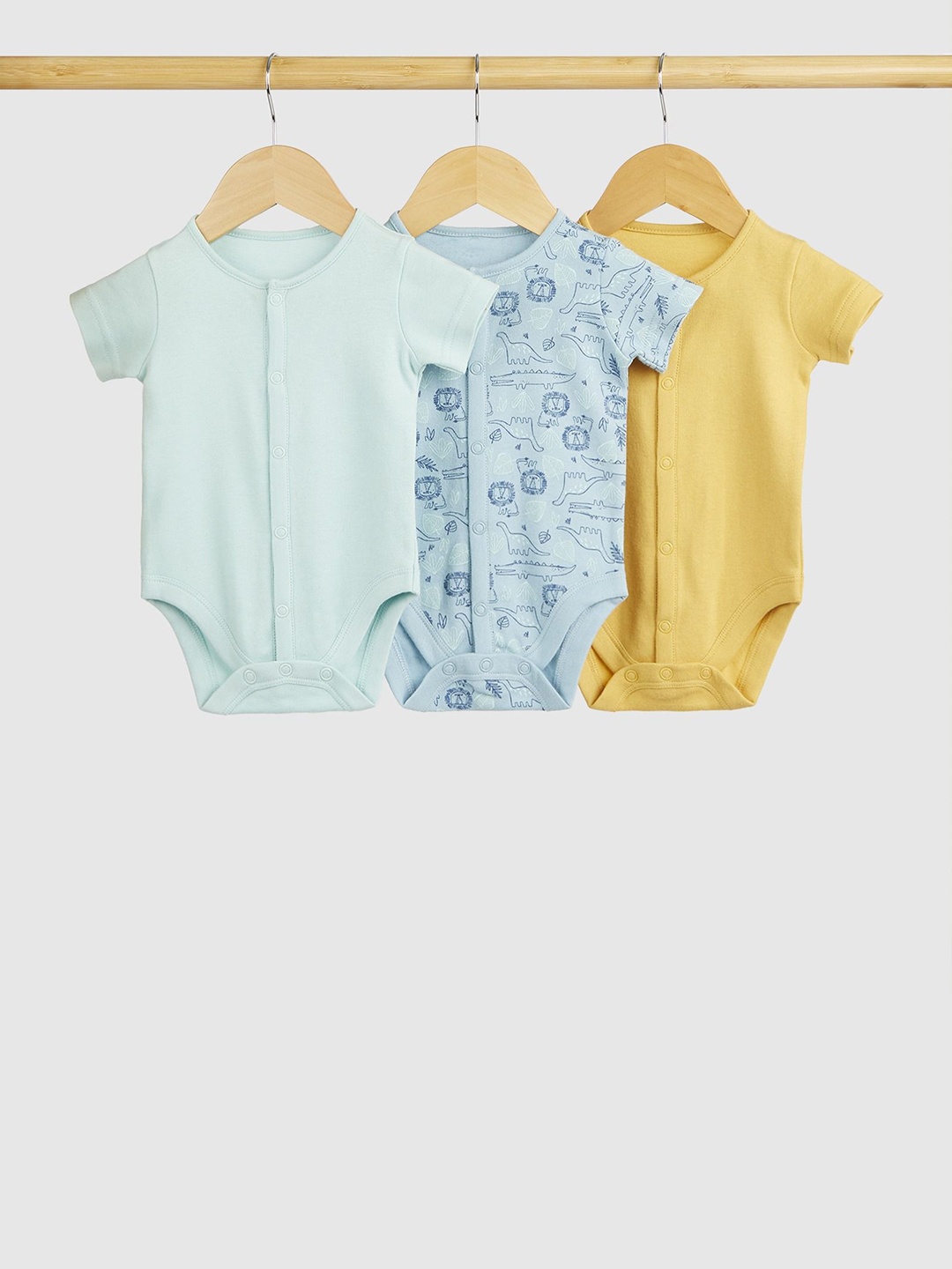 mothercare Boys Pack Of 3 Printed Pure Cotton Half-Sleeve Bodysuits, Blue
mothercare Boys Pack Of 3 Printed Pure Cotton Half-Sleeve Bodysuits, Blue