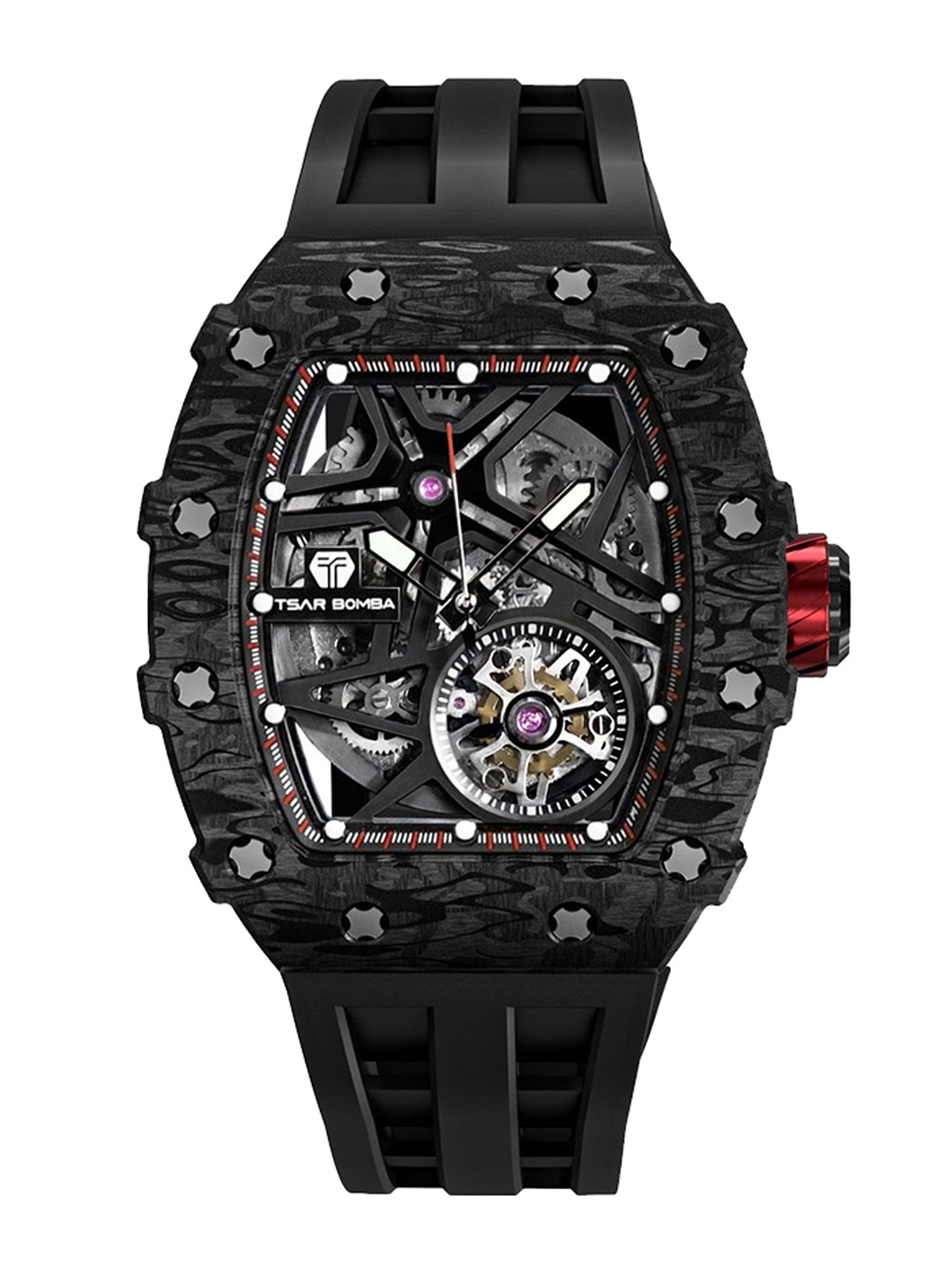 Tsar Bomba Men Brass Dial & Straps Analogue Automatic Motion Powered Watch TB8209CF-01, Black
Tsar Bomba Men Brass Dial & Straps Analogue Automatic Motion Powered Watch TB8209CF-01, Black