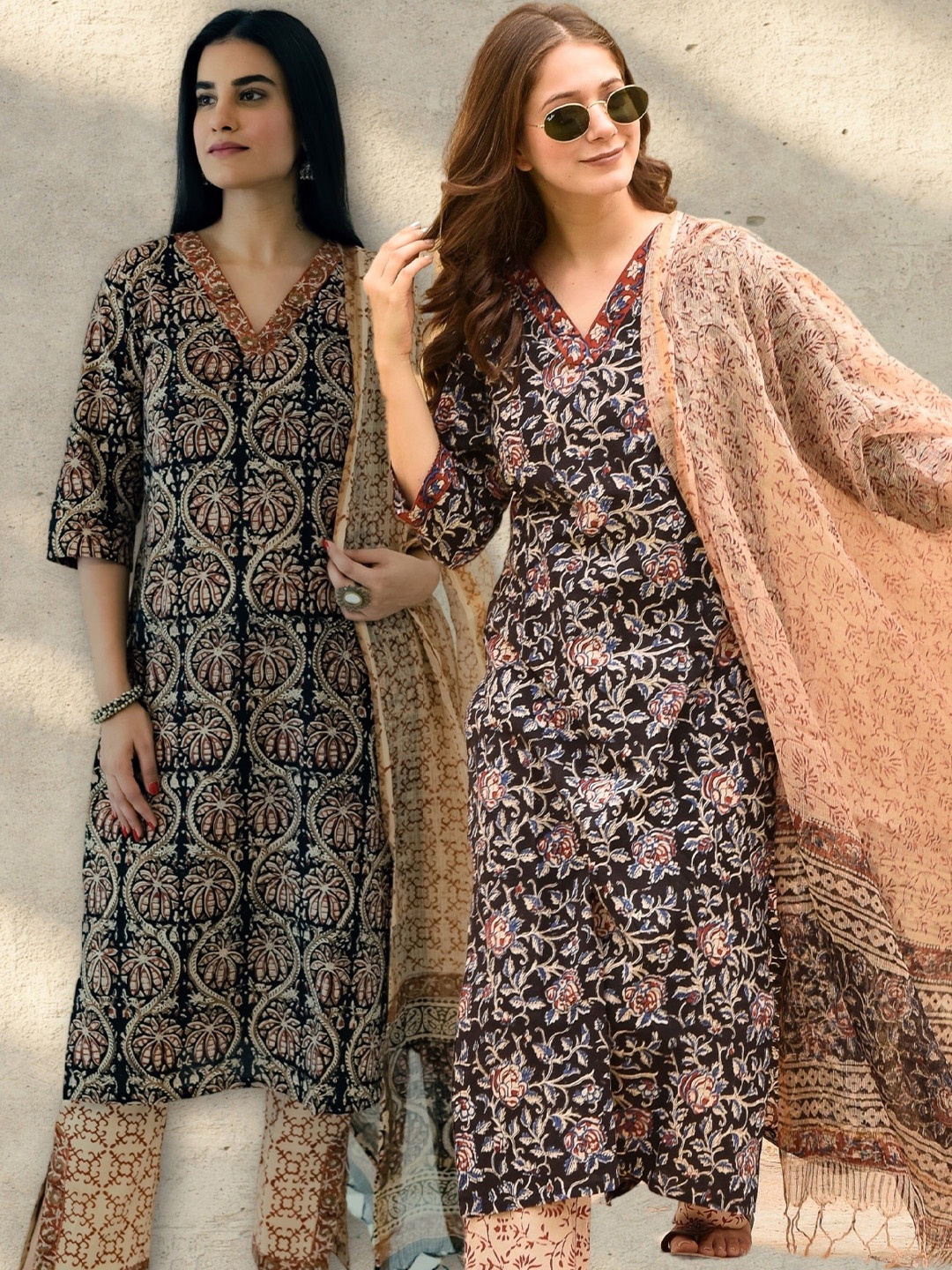 DIMPLE DESIGN STUDIO Floral Printed Pure Cotton Straight Kurta With Trousers & Dupatta, Black
DIMPLE DESIGN STUDIO Floral Printed Pure Cotton Straight Kurta With Trousers & Dupatta, Black