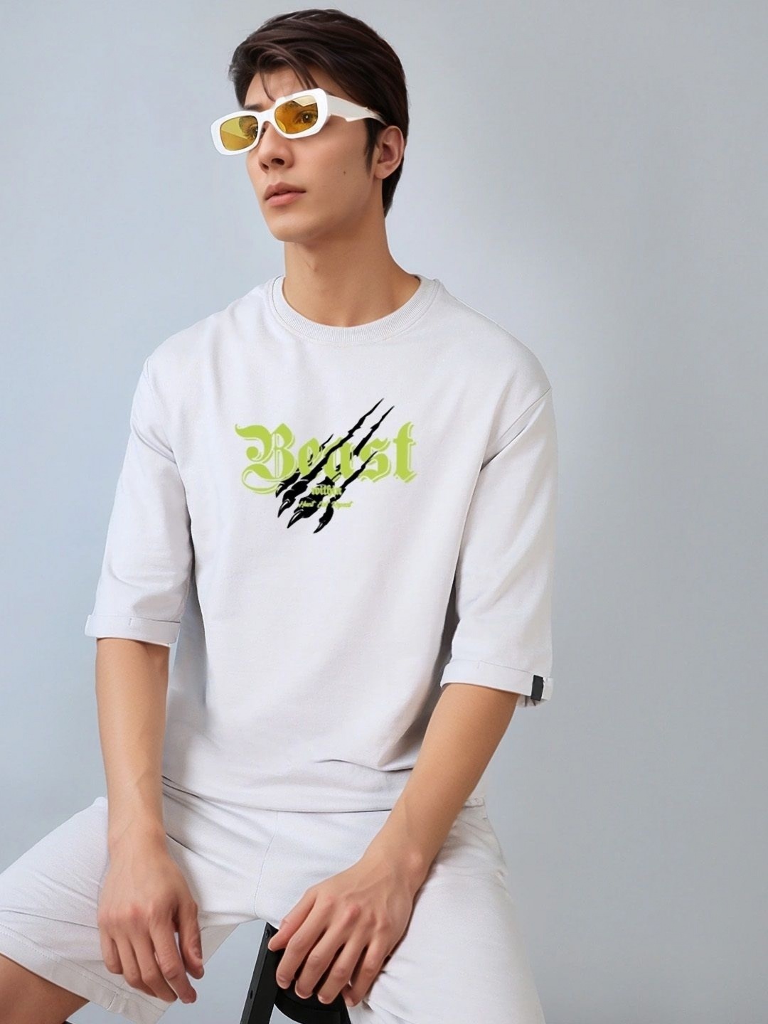 Hikabae Men Bio Finish Typography Printed Round Neck Cotton Oversized T-shirt, White
Hikabae Men Bio Finish Typography Printed Round Neck Cotton Oversized T-shirt, White