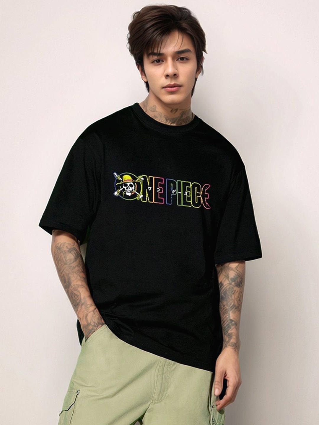 Hikabae Men Straw Hat Crew Bio Finish Typography Printed Cotton Oversized T-shirt, Black
Hikabae Men Straw Hat Crew Bio Finish Typography Printed Cotton Oversized T-shirt, Black