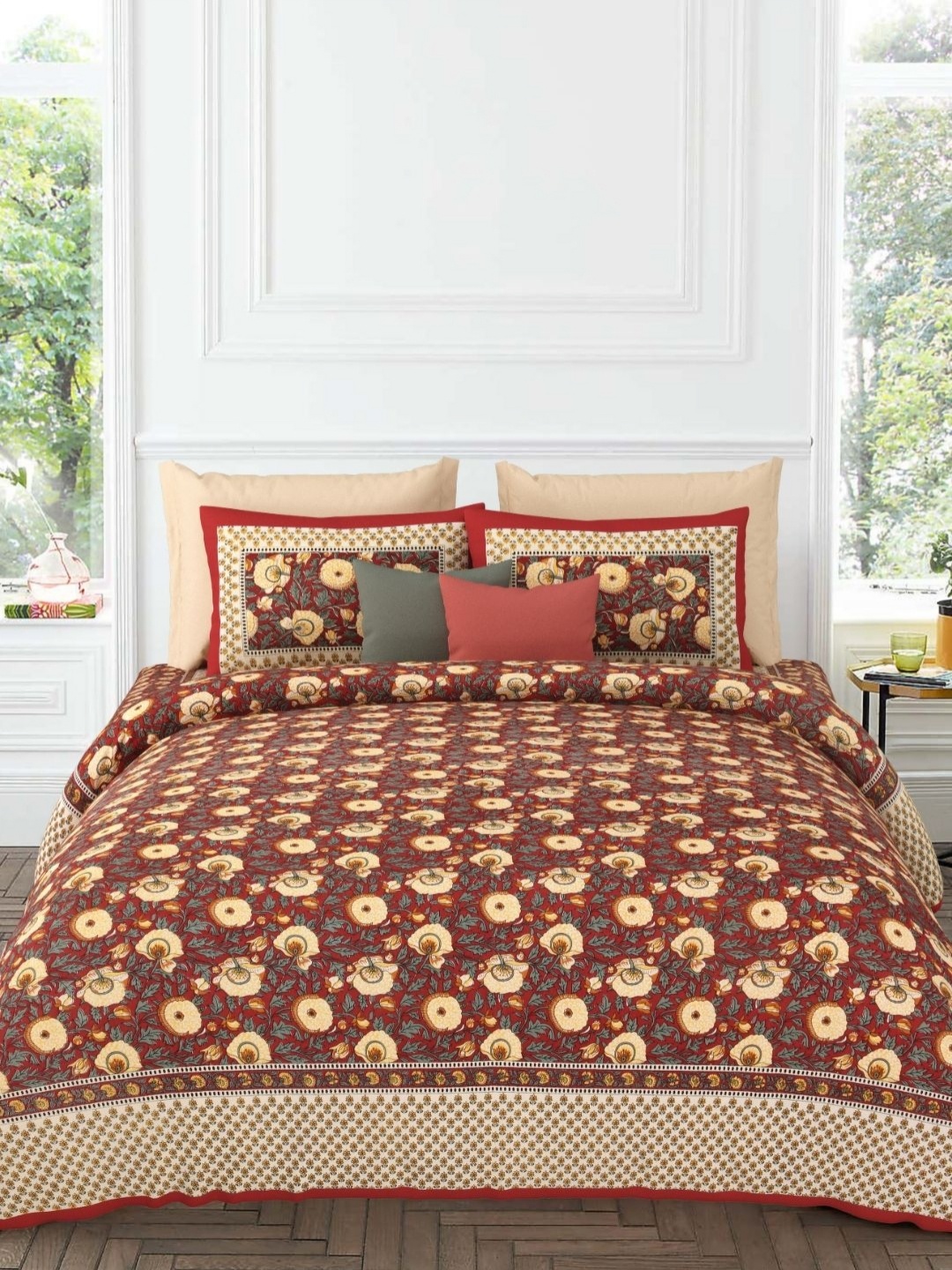 LIVING ROOTS Red Label Red Floral Pure Cotton 250 TC King Bedsheet Set-2.64 m x 2.64 m
LIVING ROOTS Red Label Red Floral Pure Cotton 250 TC King Bedsheet Set-2.64 m x 2.64 m