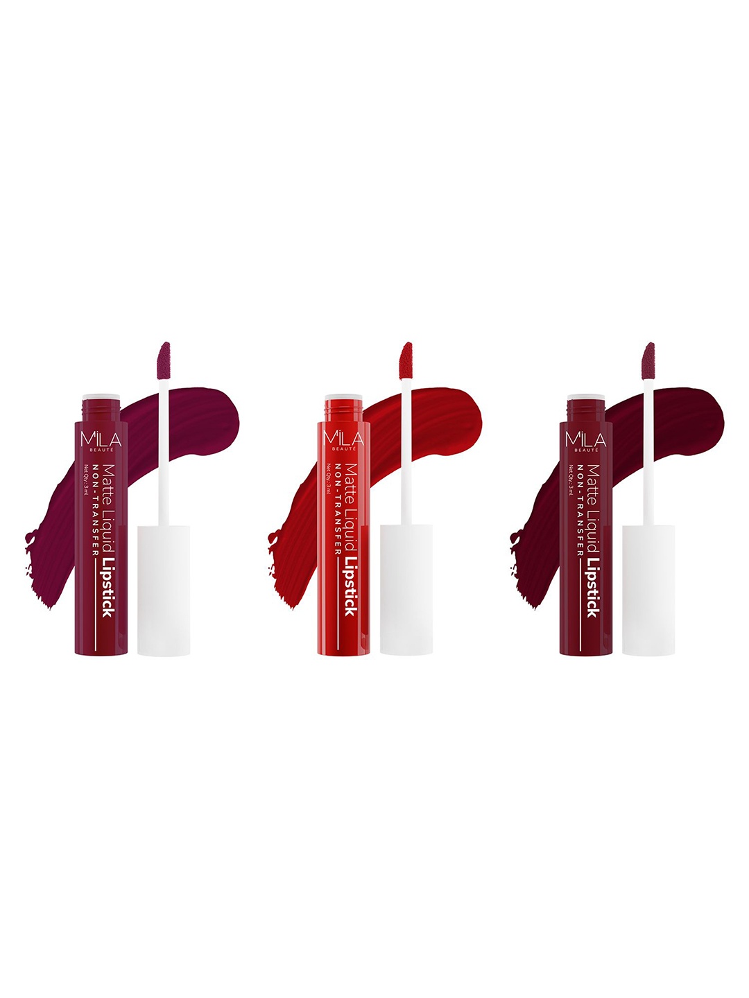 MILA BEAUTE Set Of 3 Long Lasting Liquid Lipsticks - 3 ml Each - Shade - 610 - 601 - 621, Purple
MILA BEAUTE Set Of 3 Long Lasting Liquid Lipsticks - 3 ml Each - Shade - 610 - 601 - 621, Purple