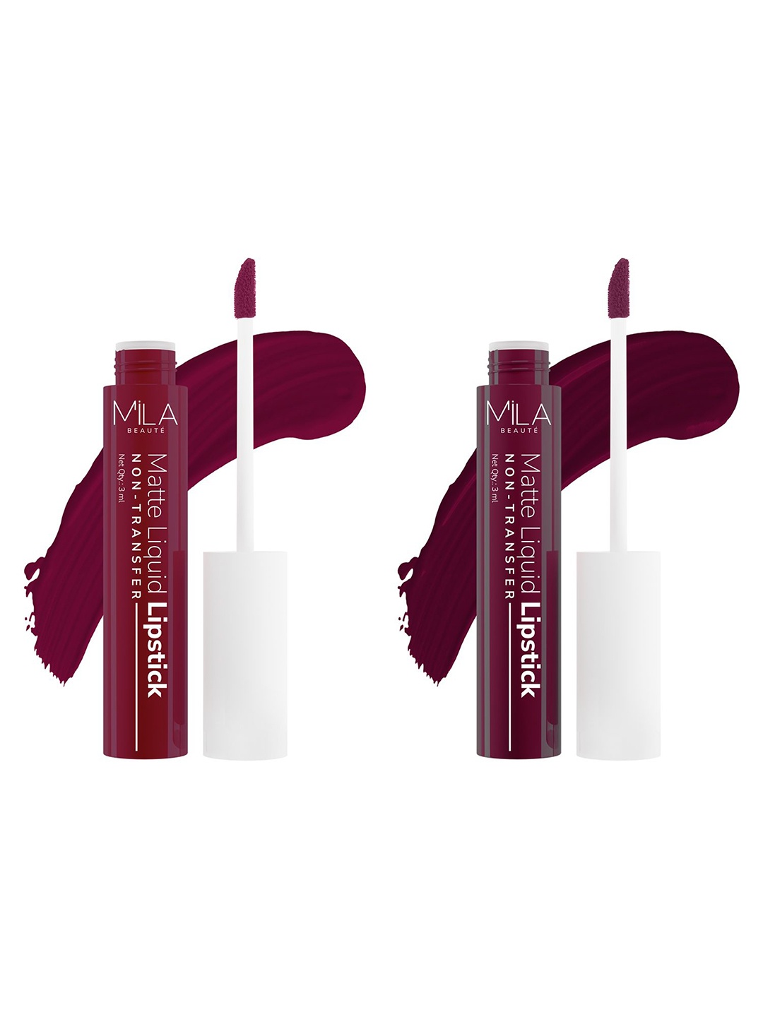MILA BEAUTE Set Of 2 Non Transfer Liquid Lipstick- 3ml Each- Spell Bound 610-Glam Doll 606, Maroon
MILA BEAUTE Set Of 2 Non Transfer Liquid Lipstick- 3ml Each- Spell Bound 610-Glam Doll 606, Maroon