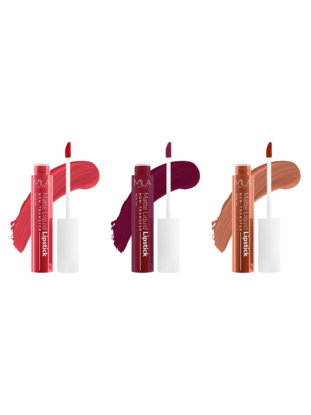 MILA BEAUTE Set Of 3 Matte Liquid Lipstick - 3 ml Each-Baby Buff- Spell Bound-Caramel Nude, Red
MILA BEAUTE Set Of 3 Matte Liquid Lipstick - 3 ml Each-Baby Buff- Spell Bound-Caramel Nude, Red