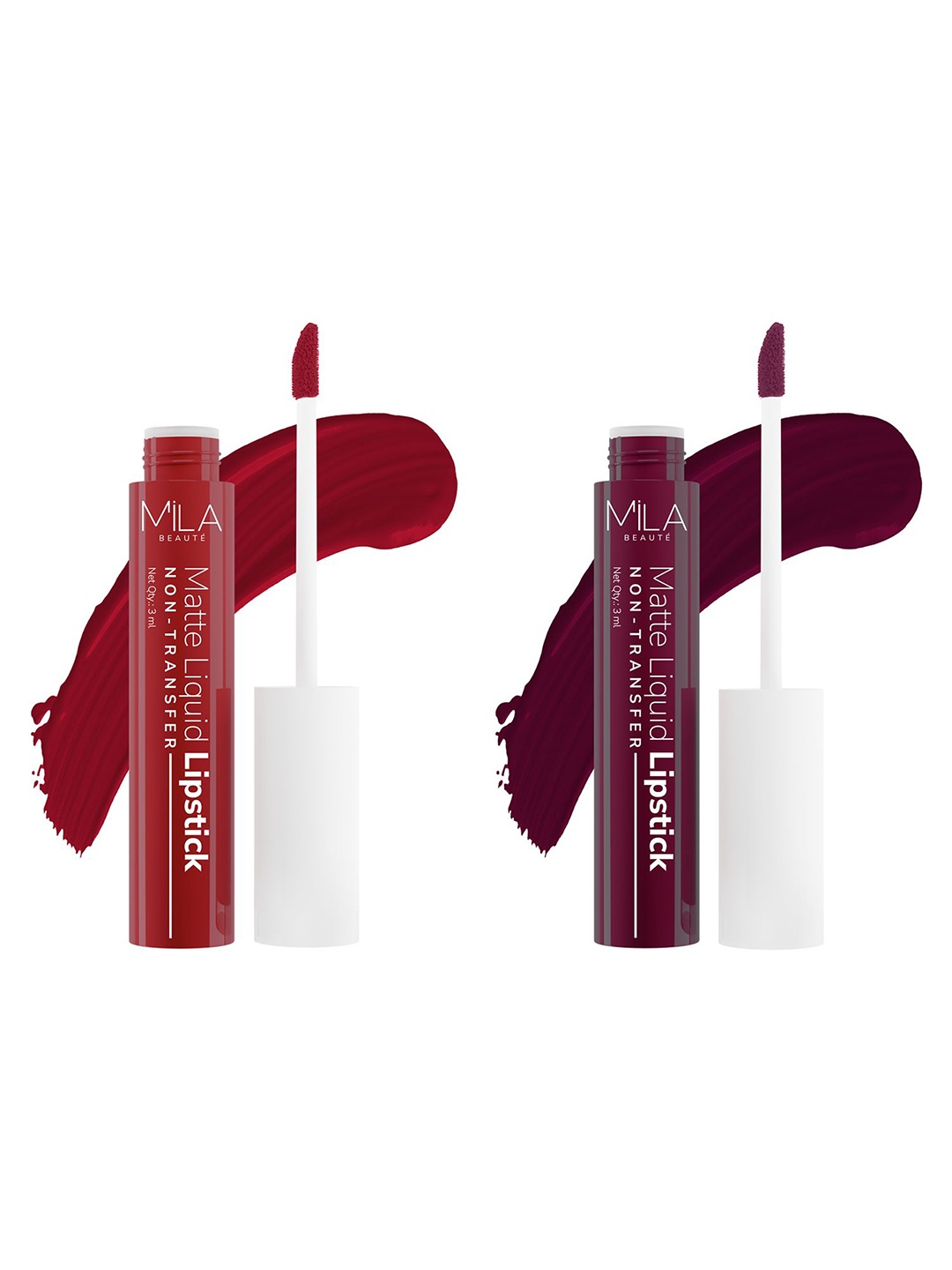 MILA BEAUTE Set Of 2 Matte Liquid Lipsticks - 3 ml Each - Glam Doll 606-Stepping Out 604, Red
MILA BEAUTE Set Of 2 Matte Liquid Lipsticks - 3 ml Each - Glam Doll 606-Stepping Out 604, Red