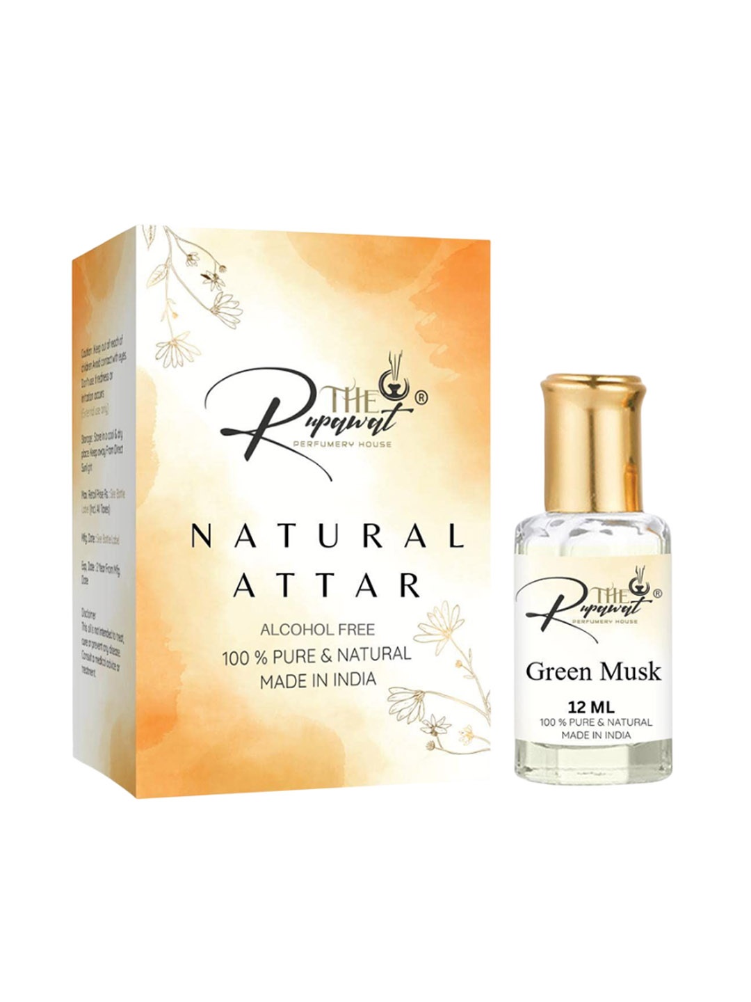 THE RUPAWAT Perfumery House Green Musk Natural Alcohol-Free Attar - 12 ml, Transparent
THE RUPAWAT Perfumery House Green Musk Natural Alcohol-Free Attar - 12 ml, Transparent